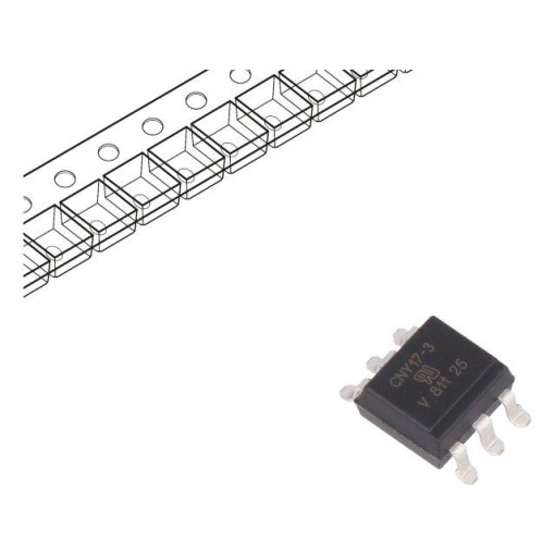CNY17-3X009T; Optocoupler; SMD; Channels: 1; Out: transistor; Uinsul: 5kV; Uce: 70V; VISHAY