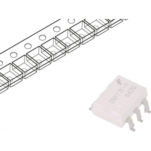 CNY17F1SR2M; Optocoupler; SMD; Channels: 1; Out: transistor; Uinsul: 4.17kV; ON SEMICONDUCTOR (FAIRCHILD) CNY17F1SR2M; Optocoupler; SMD; Channels: 1; Out: transistor; Uinsul: 4.17kV; ON SEMICONDUCTOR (FAIRCHILD)