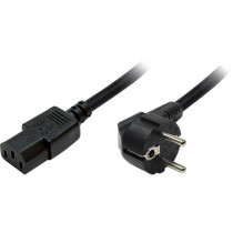 CP090; Cable; CEE 7/7 (E/F) plug angled,IEC C13 female; 1.8m; black; LOGILINK