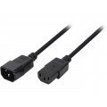 CP091; Cable; IEC C13 female,IEC C14 male; 1.8m; black; 10A; 250V; LOGILINK