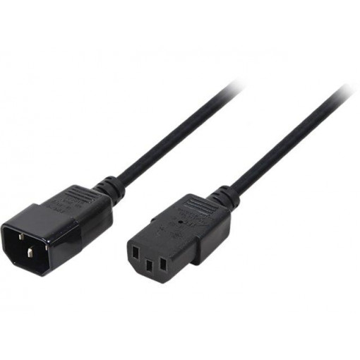 CP091; Cable; IEC C13 female,IEC C14 male; 1.8m; black; 10A; 250V; LOGILINK