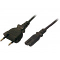 CP092; Cable; CEE 7/16 (C) plug,IEC C7 female; 1.8m; black; 2.5A; 250V; LOGILINK