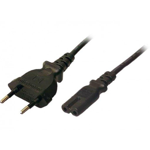 CP092; Cable; CEE 7/16 (C) plug,IEC C7 female; 1.8m; black; 2.5A; 250V; LOGILINK