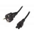 CP093; Cable; CEE 7/7 (E/F) plug angled,IEC C5 female; 1.8m; black; 10A; LOGILINK