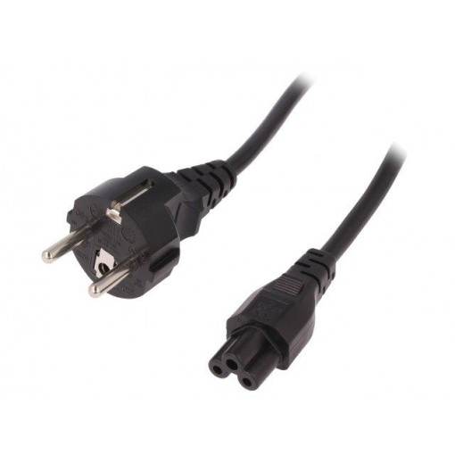 CP093; Cable; CEE 7/7 (E/F) plug angled,IEC C5 female; 1.8m; black; 10A; LOGILINK
