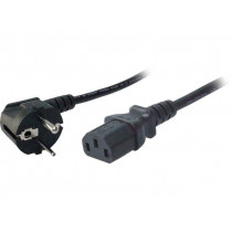 CP095; Cable; CEE 7/7 (E/F) plug angled,IEC C13 female; 3m; black; 10A; LOGILINK