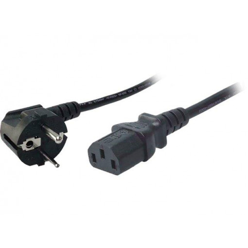 CP095; Cable; CEE 7/7 (E/F) plug angled,IEC C13 female; 3m; black; 10A; LOGILINK