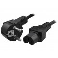 CP105; Cable; CEE 7/7 (E/F) plug,IEC C15 female; 1.8m; black; 2.5A; 250V; LOGILINK