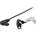 CP134; Cable; CEE 7/16 (C) plug angled,IEC C7 female angled; 0.75m; LOGILINK