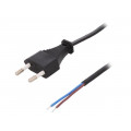 CP137; Cable; CEE 7/16 (C) plug,wires; 1.5m; black; 2.5A; 250V; LOGILINK
