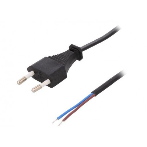 CP137; Cable; CEE 7/16 (C) plug,wires; 1.5m; black; 2.5A; 250V; LOGILINK