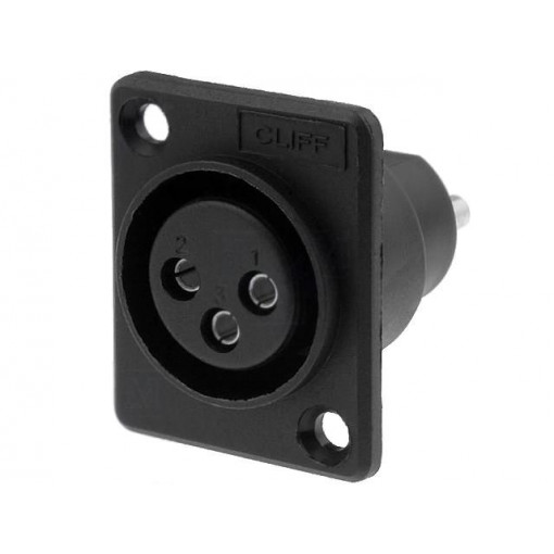 CP3001; Socket; XLR; female; PIN: 3; for panel mounting,screw; soldering; CLIFF