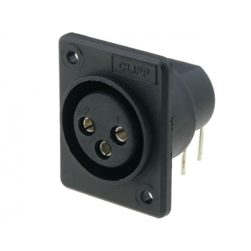 XACF-PC (CP300151); Socket; XLR; female; PIN: 3; angled 90°; for panel mounting,screw; CLIFF