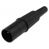 APM CP3004; Plug; XLR; male; PIN: 3; straight; for cable; soldering; black; 16A; CLIFF