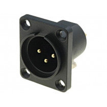 CP30060; Socket; XLR; male; PIN: 3; sealed; flange (4 holes),screw; 5A; CLIFF