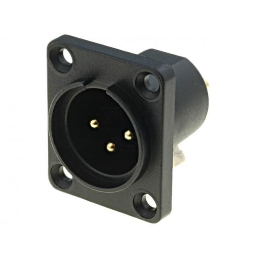 CP30060; Socket; XLR; male; PIN: 3; sealed; flange (4 holes),screw; 5A; CLIFF