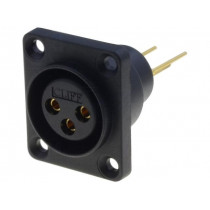 CP30071; Socket; XLR; female; PIN: 3; straight; sealed; THT; gold-plated; 5A; CLIFF