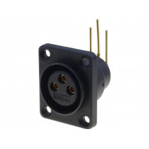 CP30072; Socket; XLR; female; PIN: 3; angled 90°; sealed; THT; gold-plated; 5A; CLIFF