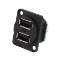 CP30100; Socket; USB A; for panel mounting,countersunk screw hole,screw; CLIFF CP30100; Socket; USB A; for panel mounting,countersunk screw hole,screw; CLIFF