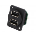 CP30100X; Socket; USB A; for panel mounting,plain screw hole,screw; CLIFF CP30100X; Socket; USB A; for panel mounting,plain screw hole,screw; CLIFF