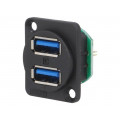 CP30105; Socket; USB A; for panel mounting,countersunk screw hole,screw; CLIFF CP30105; Socket; USB A; for panel mounting,countersunk screw hole,screw; CLIFF