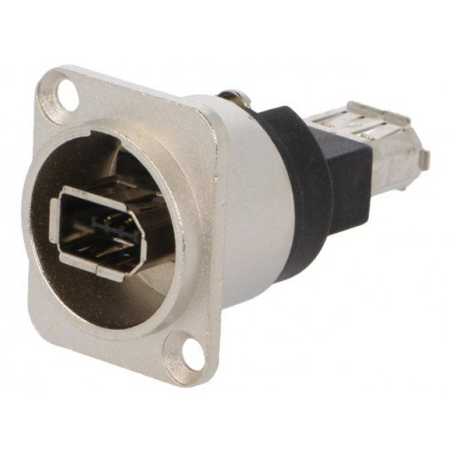 CP30117; Coupler; IEEE1394 socket,both sides; FT; shielded; metal; 19x24mm; CLIFF