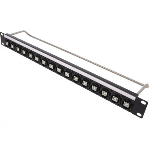 CP30176; Patch panel; USB B; screw; RACK; M3; Size: 19