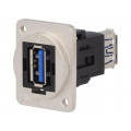CP30205NM3; Coupler; USB A socket,both sides; FT; USB 3.0; metal; 19x24mm; CLIFF CP30205NM3; Coupler; USB A socket,both sides; FT; USB 3.0; metal; 19x24mm; CLIFF