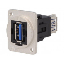 CP30205NM3; Coupler; USB A socket,both sides; FT; USB 3.0; metal; 19x24mm; CLIFF