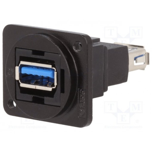 CP30205NM3B; Coupler; USB A socket,both sides; FT; USB 3.0; metal; 19x24mm; CLIFF