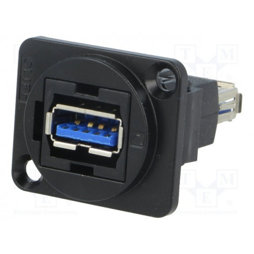 CP30205NMB; Coupler; USB A socket,both sides; FT; USB 3.0; metal; 19x24mm; CLIFF