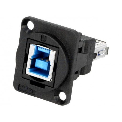 CP30206N; Coupler; USB A socket,USB B socket; FT; USB 3.0; plastic; 19x24mm; CLIFF
