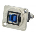 CP30206NM; Coupler; USB A socket,USB B socket; FT; USB 3.0; metal; 19x24mm; CLIFF CP30206NM; Coupler; USB A socket,USB B socket; FT; USB 3.0; metal; 19x24mm; CLIFF