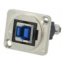 CP30206NM; Coupler; USB A socket,USB B socket; FT; USB 3.0; metal; 19x24mm; CLIFF