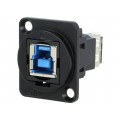 CP30206NMB; Coupler; USB A socket,USB B socket; FT; USB 3.0; metal; 19x24mm; CLIFF CP30206NMB; Coupler; USB A socket,USB B socket; FT; USB 3.0; metal; 19x24mm; CLIFF
