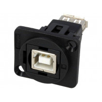 CP30207N; Coupler; USB A socket,USB B socket; FT; USB 2.0; plastic; 19x24mm; CLIFF