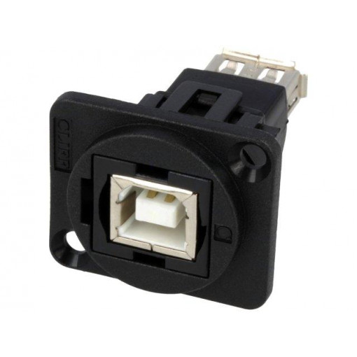 CP30207N; Coupler; USB A socket,USB B socket; FT; USB 2.0; plastic; 19x24mm; CLIFF