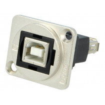CP30207NM; Coupler; USB A socket,USB B socket; FT; USB 2.0; metal; 19x24mm; CLIFF