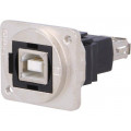 CP30207NM3; Coupler; USB A socket,USB B socket; FT; USB 2.0; metal; 19x24mm; CLIFF CP30207NM3; Coupler; USB A socket,USB B socket; FT; USB 2.0; metal; 19x24mm; CLIFF