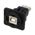 CP30207NX; Coupler; USB A socket,USB B socket; FT; USB 2.0; plastic; 19x24mm; CLIFF CP30207NX; Coupler; USB A socket,USB B socket; FT; USB 2.0; plastic; 19x24mm; CLIFF