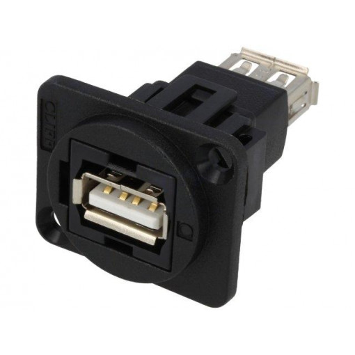 CP30208N; Coupler; USB A socket,both sides; FT; USB 2.0; plastic; 19x24mm; CLIFF
