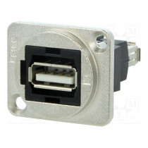 CP30208NM; Coupler; USB A socket,both sides; FT; USB 2.0; metal; 19x24mm; CLIFF