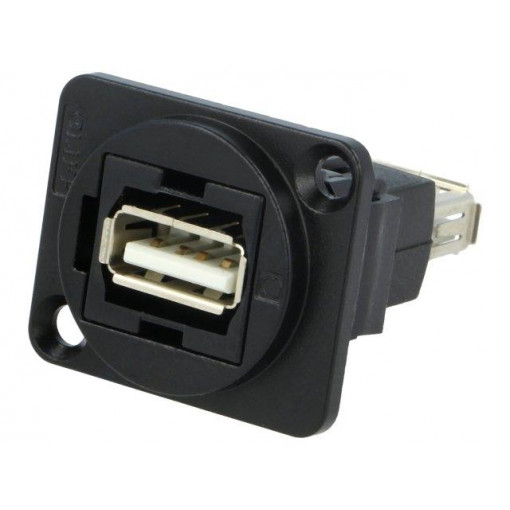 CP30208NMB; Coupler; USB A socket,both sides; FT; USB 2.0; metal; 19x24mm; CLIFF