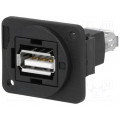 CP30208NX; Coupler; USB A socket,both sides; FT; USB 2.0; plastic; 19x24mm; CLIFF CP30208NX; Coupler; USB A socket,both sides; FT; USB 2.0; plastic; 19x24mm; CLIFF