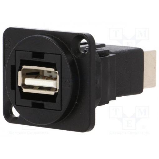 CP30209NMB; Coupler; USB A socket,USB B socket; FT; USB 2.0; metal; 19x24mm; CLIFF
