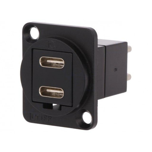 CP30212MB; Adapter; USB C socket-front,USB C plug-back; FT; double; metal; CLIFF