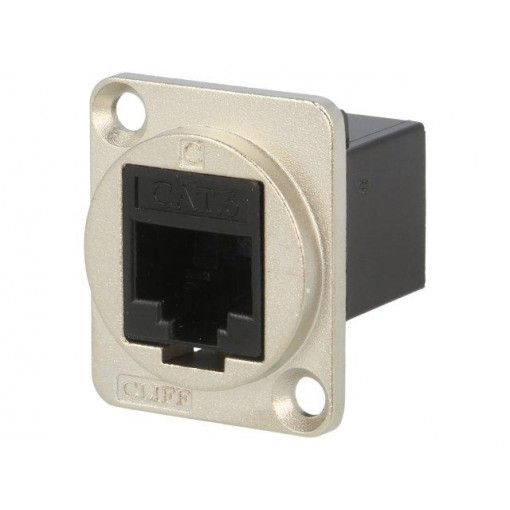 CP30222M; Coupler; FT; Cat: 6; Layout: 8p8c; RJ45 socket,both sides; 19x24mm; CLIFF