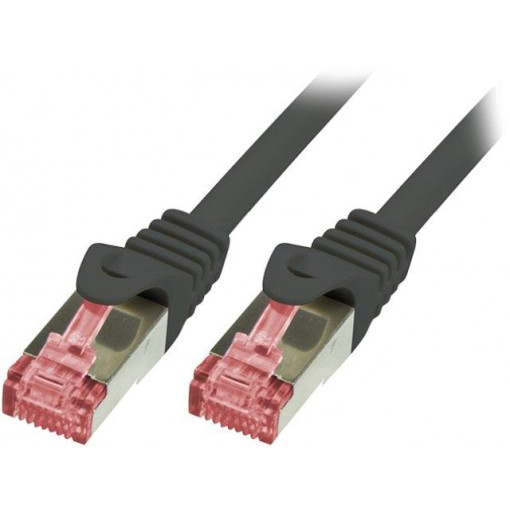 CQ2013S; Patch cord; S/FTP; 6; stranded; Cu; LSZH; black; 0.25m; 27AWG; LOGILINK