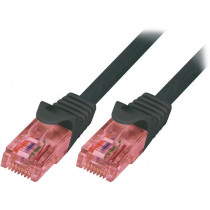 CQ2023U; Patch cord; U/UTP; 6; stranded; Cu; LSZH; black; 0.5m; 26AWG; LOGILINK