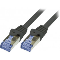 CQ3013S; Patch cord; S/FTP; 6a; stranded; Cu; LSZH; black; 0.25m; 26AWG; LOGILINK